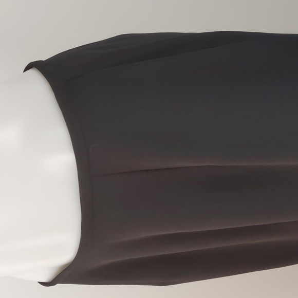 David Jones Women's Skirt Size 14 Black Pencil Lined Zip-up Back Slit Button - Picture 6 of 13